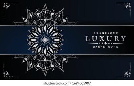 Luxury Mandala Islamischer Hintergrund mit
Arabeske Muster, Zierhintergrund. Hochzeitskarte, Cover.