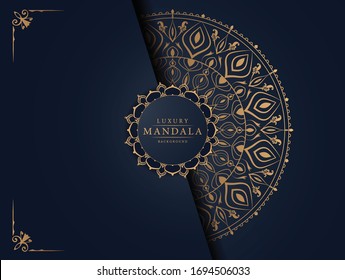 Luxury Mandala Islamic Background with
Arabesque Pattern, Ornamental Background . Wedding card, Cover.