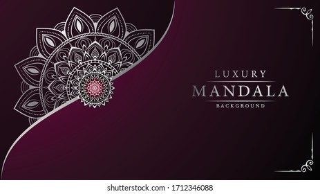 Luxury Mandala Islamic Background with Arabesque Pattern, Ornamental Background . Wedding card, Cover. 