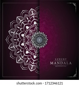 Luxury Mandala Islamic Background with Arabesque Pattern, Ornamental Background . Wedding card, Cover. 
