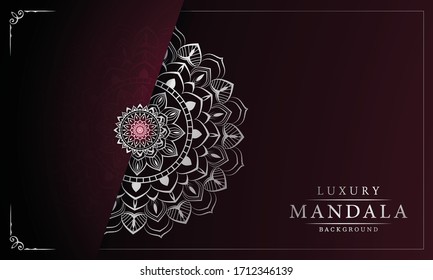 Luxury Mandala Islamic Background with Arabesque Pattern, Ornamental Background . Wedding card, Cover. 