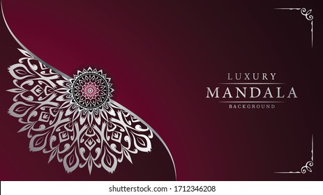Luxury Mandala Islamic Background with Arabesque Pattern, Ornamental Background . Wedding card, Cover. 