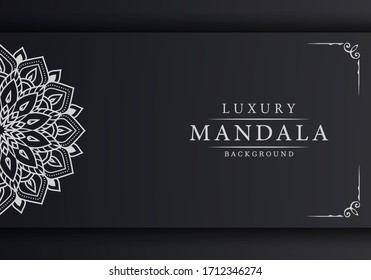 Lujoso Mandala Fondo Islámico con Patrón Arábico, Fondo Ornamental . Tarjeta de matrimonio, tapa. 