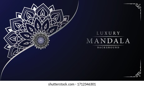 Lujoso Mandala Fondo Islámico con Patrón Arábico, Fondo Ornamental . Tarjeta de matrimonio, tapa. 