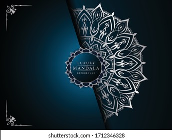 Luxury Mandala Islamischer Hintergrund mit arabischem Muster, Zierhintergrund. Hochzeitskarte, Cover. 