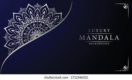 Lujoso Mandala Fondo Islámico con Patrón Arábico, Fondo Ornamental . Tarjeta de matrimonio, tapa. 