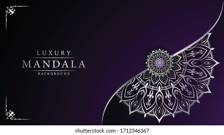 Luxury Mandala Islamic Background with Arabesque Pattern, Ornamental Background . Wedding card, Cover. 