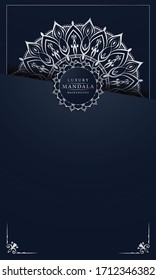 Lujoso Mandala Fondo Islámico con Patrón Arábico, Fondo Ornamental . Tarjeta de matrimonio, tapa. 