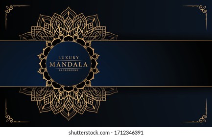 Lujoso Mandala Fondo Islámico con Patrón Arábico, Fondo Ornamental . Tarjeta de matrimonio, tapa. 