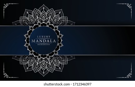 Lujoso Mandala Fondo Islámico con Patrón Arábico, Fondo Ornamental . Tarjeta de matrimonio, tapa. 