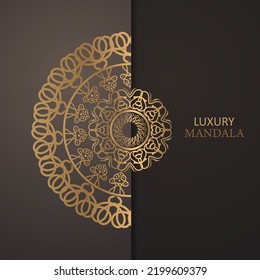 Luxury Mandala Islamic Background With Arabesque Pattern, Oranamental Background Wedding Card Cover Design