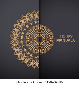 Luxury Mandala Islamic Background With Arabesque Pattern, Oranamental Background Wedding Card Cover Design