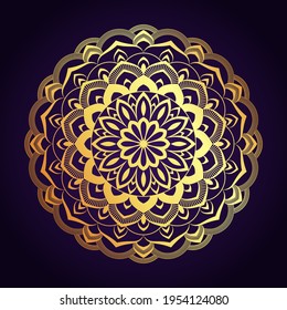 Plantilla de diseño de fondo islámico de Mandala de lujo