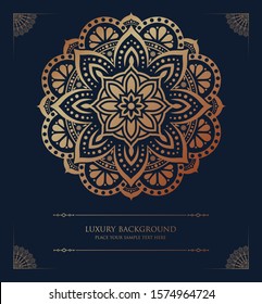 Luxury Mandala Islamic Background with Golden Arabesque Pattern