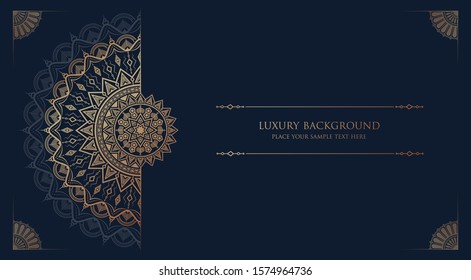 Luxury Mandala Islamic Background with Golden Arabesque Pattern