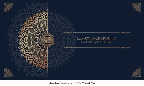 Luxury Mandala Islamic Background with Golden Arabesque Pattern