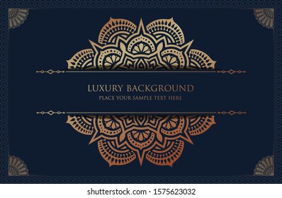 Luxury Mandala Islamic Background with Golden Arabesque Pattern