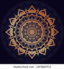 Luxury Mandala Islamic Background with Golden Arabesque Pattern