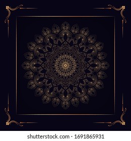 Luxury Mandala Islamic Background with Golden Arabesque Pattern