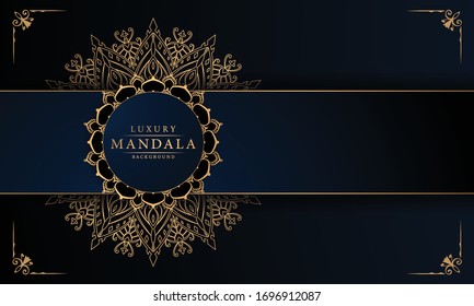 Luxury Mandala Islamic Background with Golden Arabesque Pattern, Ornamental Background . Wedding card, Cover. 