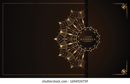 Luxury Mandala Islamic Background with Golden Arabesque Pattern