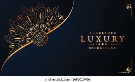 Luxury Mandala Islamic Background Golden Arabesque Stock Vector ...