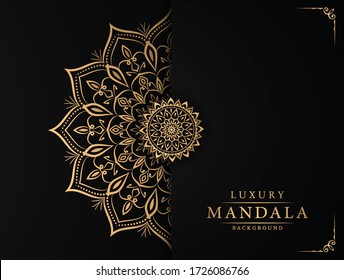 Luxury Mandala Islamic Background with Golden Arabesque Pattern