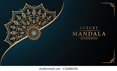 Luxury Mandala Islamic Background with Golden Arabesque Pattern