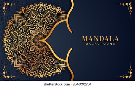 Luxury Mandala Islamic Background with Golden Arabesque Pattern