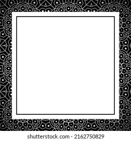 luxury mandala ornament frame for event, party, birthday, wedding invitation mock up. Oriental background design. Turkish, arabic, moroccan, islamic or indian style vector illustration