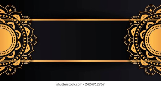 Luxury mandala ornamental design background in gold color vector