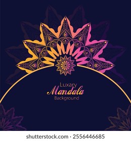 Luxury mandala pattern design with abstract background and gradient color. decorative mandala for print, poster, cover, brochure, invitation card, anniversary card .Vector art illustration
