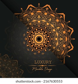 luxury mandala pattern design with ornamental abstract background in gold color, cover, invitation card, anniversary card, flora;, Islamic, mandala, mandala design, mandala sample