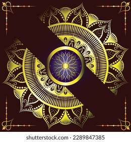 Luxury Mandala pattern isolated on red background, decoration elements for wedding cover cover page, invitation card design, yoga poster, meditation poster design, mandala art illustration vector