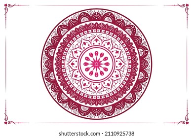 Luxury mandala pattern on a white background. Vector ornament with flourish design elements. Traditional Turkish, Indian motifs. Great for fabric and textile, wallpaper, packaging or any desired idea.
