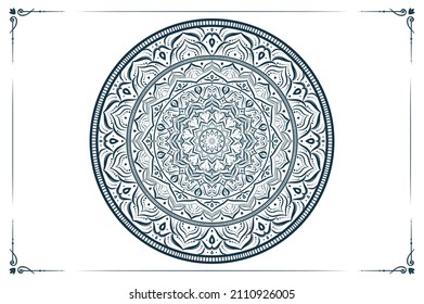Luxury mandala pattern on a white background. Vector ornament with flourish design elements. Traditional Turkish, Indian motifs. Great for fabric and textile, wallpaper, packaging or any desired idea.
