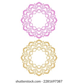 Luxury Mandala Pink Gold Vector Art isolated on White