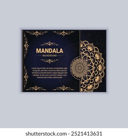 Plantilla de Vector de diseño de poste Mandala de lujo