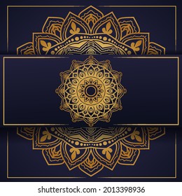 Fondo de adorno redondo de Mandala de lujo