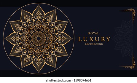 Luxury mandala with royal golden arabesque arabic islamic east style background 