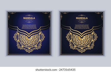 luxury mandala social media  design vector template