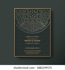 Luxury mandala style wedding invitation