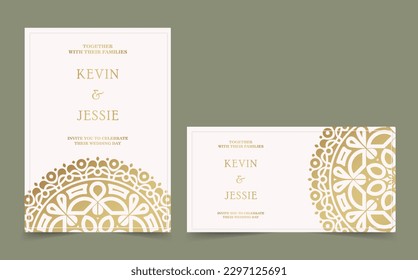 Luxury mandala style wedding invitation