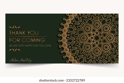 Luxury mandala thank you wedding card