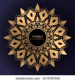 Luxury mandala vector background with golden arabesque style