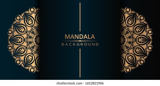 Luxury mandala vector background with golden arabesque style