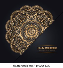 Luxury Mandala Vector Background With Golden Arabesque Royal Pattern