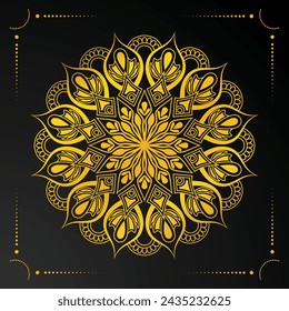 luxury mandala vector background with golden arabesque style