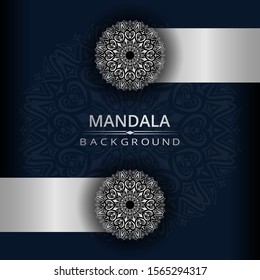 Luxury mandala vector background with silver arabesque style