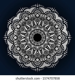 Luxury mandala vector background with silver arabesque style